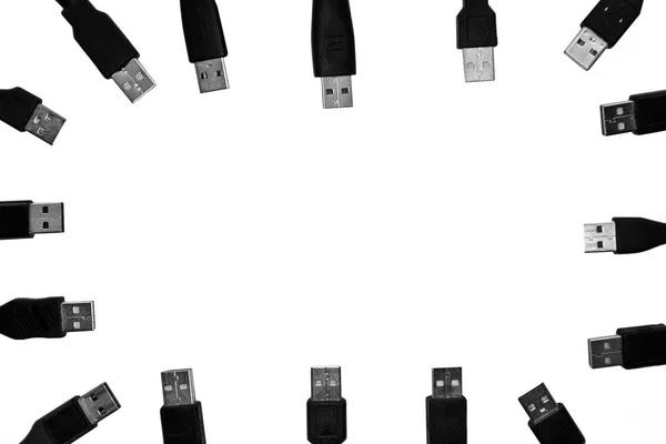 Usb Frames Form Frame Free Space Text White Background — Stock Photo, Image