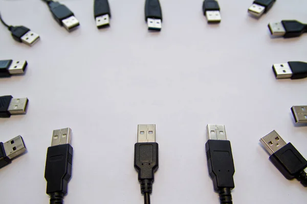 Usb Ramar Form Ram Ledigt Utrymme För Text Vit Bakgrund — Stockfoto