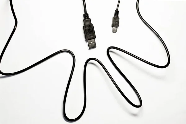 Olika Usb Kabel Isoleras Vitt Med Urklippsbana Redo Att Använda — Stockfoto