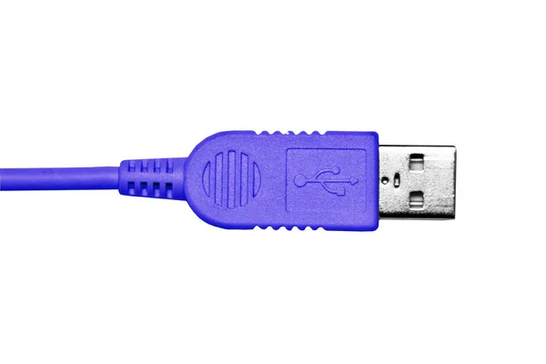 Nahaufnahme Von Usb Kabel Isoliert Auf Weiß — Stockfoto