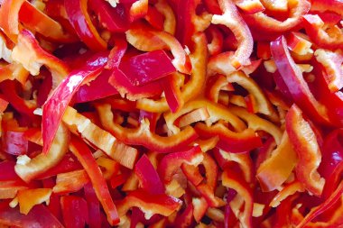 Dilimlenmiş kırmızı biber büyük bir arka plan olduğunu.