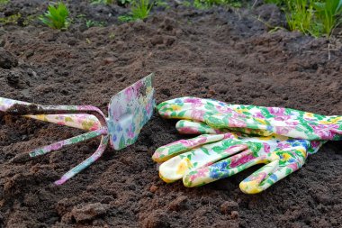 Bahçe araçlar arka plan bahar bahçe kavramı çalışır. Serbest metin alanı olan yatay düzen