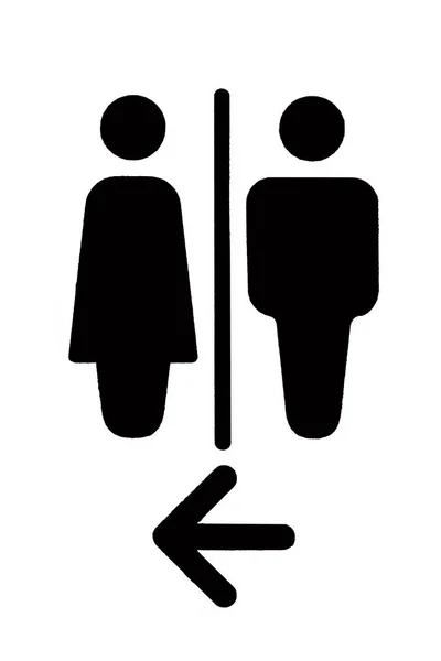 Toilet Sign Men Women Close White Background — Stock Photo, Image