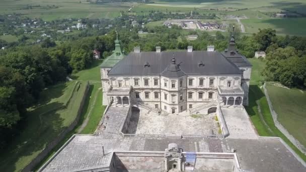 Castelo Pidhirtsi Monumento Arquitetônico Final Era Renascentista Barroca Removido Quadropress — Vídeo de Stock