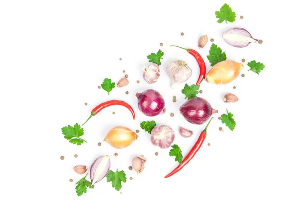 Red and white onions Stock Photo
