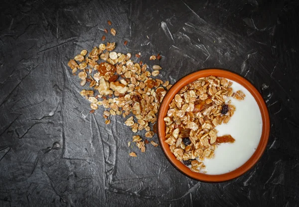 Yogur con granola — Foto de Stock