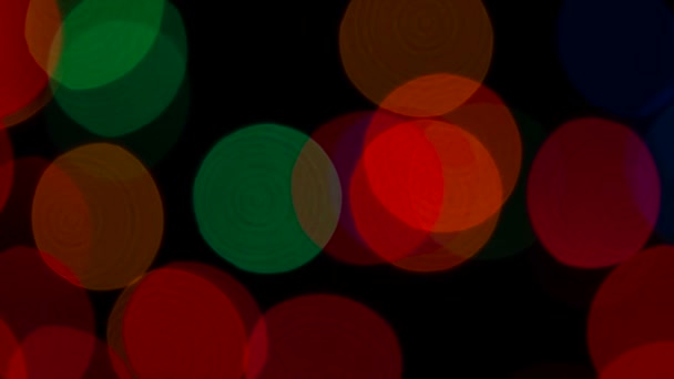 Luzes Natal Bokeh Grande Bokeh Luzes Coloridas Uma Grinalda Natal — Vídeo de Stock