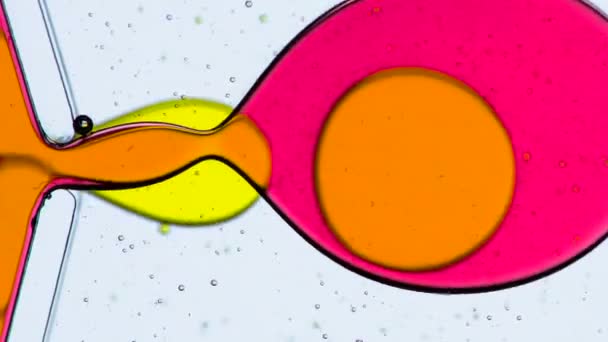 Nieuwe Generatie Chemische Stoffen Helder Gekleurde Bubbels Langzaam Bewegen Van — Stockvideo