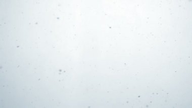 Yoğun kar yağışı. Kar taneleri hızlı ve doğru hareket kamerayı doğru uçuyor. 240 fps hızında filme