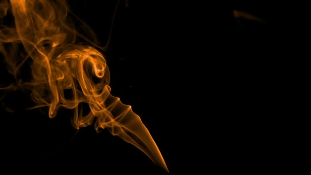 Natural Colorful Smoke Rises Spins Graceful Spirals Filmed Speed 240Fps — Stock Video