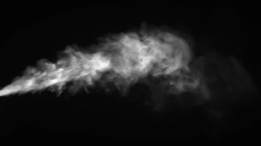 Soğuk beyaz buhar jet yavaş yavaş eriterek sağa soldan vuruyor. 240 fps hızında hareket