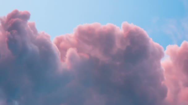 Nubes Rosadas Atardecer Hermoso Remolino Tiempo Caducidad — Vídeo de stock