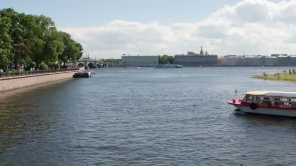 Petersburg Russia August 2018 Pleasure Boat Goes Voyage Promenade Boat — Stock Video