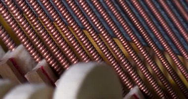 Piyano çekiç araç içinde dizeleri çarpıcı yumuşak keçe kaplı. 120 fps hızında filme