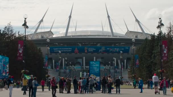 San Petersburgo Rusia Junio 2018 Brasil Costa Rica Estadio San — Vídeo de stock