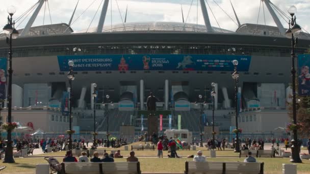 Central Entrance Stadium Stadium Petersburg Game Brazilian Costa Rican National — Stock Video