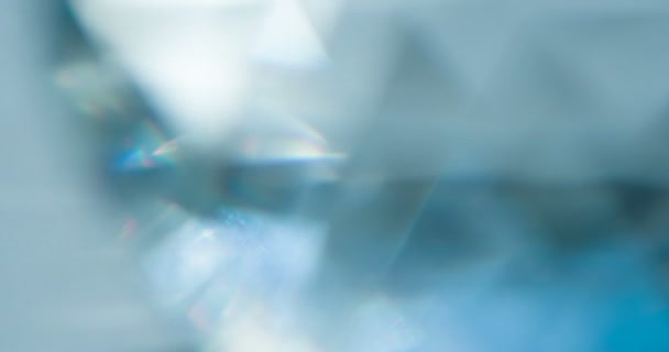 Ігристі Діамантові Відблиски Петля Світло Проходить Через Грані Повільно Обертається — стокове відео