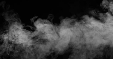 Duman Perde yavaş yavaş akar. Beyaz duman kalıntıları yavaş yavaş siyah ekran temizleyerek sağa yüzen. 120fps hızında çekildi