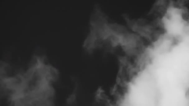Fehér Gőz Keresztezi Képernyőt Klubok Fehér Gőz Hasonló Felhők Mozognak — Stock videók