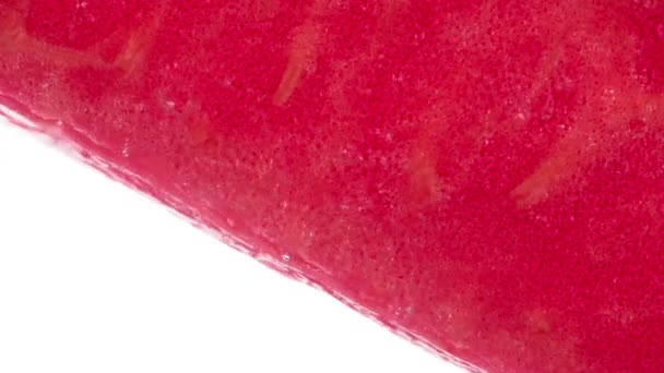 Drücken Sie Auf Das Zarte Fruchtfleisch Der Wassermelone Scheiben Und — Stockvideo