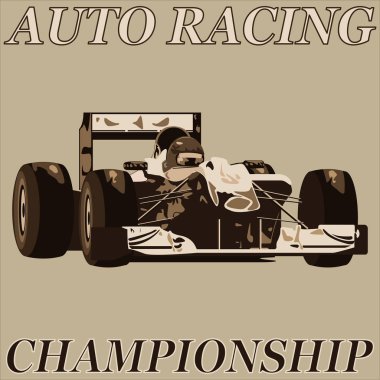 Yarış spor araba. Beyaz arka plan üzerinde izole. Vektör çizim.