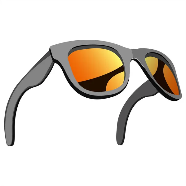 Gafas Sol Con Lentes Espejo Aisladas Sobre Fondo Blanco Ilustración — Vector de stock