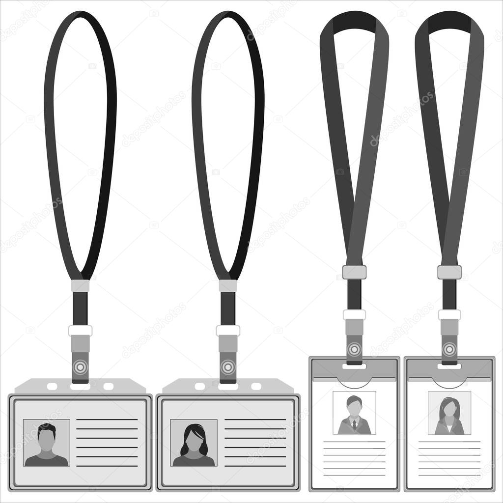 Templates ID cards and badges for men and women. Vector illustration.