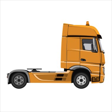 Güçlü kargo kamyon traktör. Beyaz arka plan üzerinde izole. Düz tasarım. Vektör çizim.