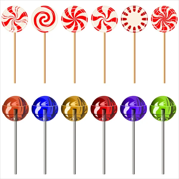 Set of lollipops — Stock Vector