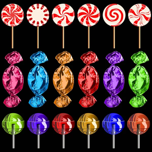 Set of lollipops — Stock Vector