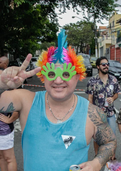 Sao Paulo Brazil February 2018 Unidentified Person Costumes Celebrating Carnival — Stock Photo, Image