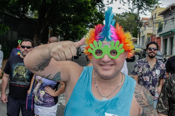 Sao Paulo Brasil Febrero 2018 Una Persona Identificada Con Disfraces —  Fotos de Stock