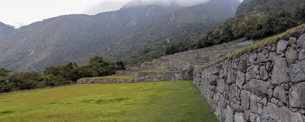 Antik Inca Kalesi Machu Pichuu Cuzco Peru Mükemmel Oyulmuş Taş — Stok fotoğraf