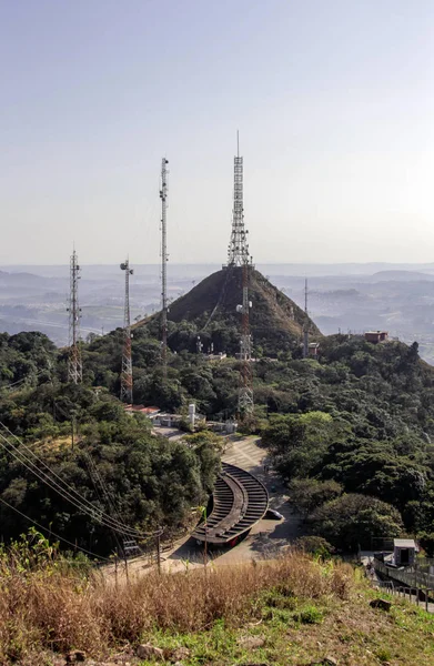 Antenne Top Van Pico Jaragua Hoogste Heuvel Van Sao Paulo — Stockfoto