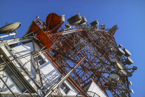 Detail Van Antennes Top Van Pico Jaragua Hoogste Heuvel Van — Stockfoto