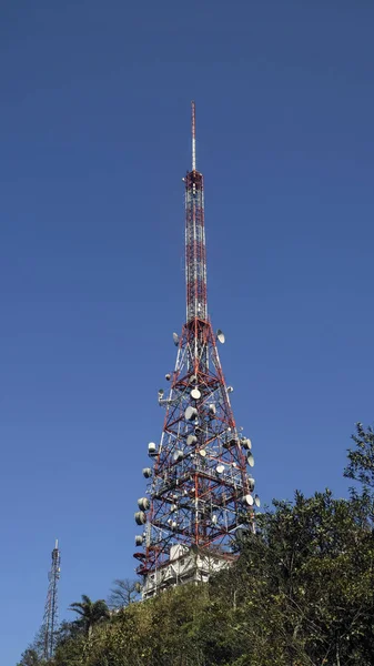 Antena Topo Pico Jaragua Colina Mais Alta São Paulo — Fotografia de Stock