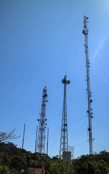 Groep Van Antenne Top Van Pico Jaragua Hoogste Heuvel Van — Stockfoto