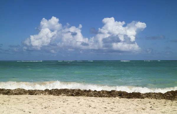 Skyline Himlen Moln Hav Och Sand Caribbean Beach — Stockfoto