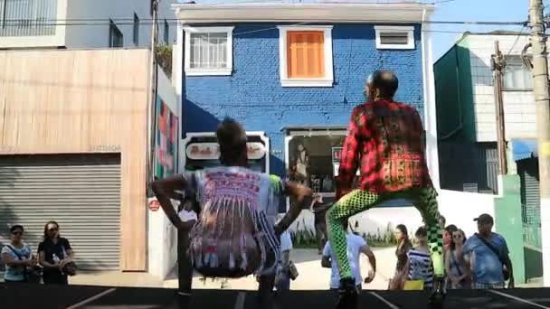 Sao Paulo Brazil December 2018 Unidentified Man Dancing Public Cultural — Stock Video