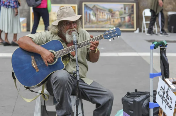 Сан Паулу Бразилия Февраля 2019 Года Неизвестный Человек Играет Гитаре — стоковое фото