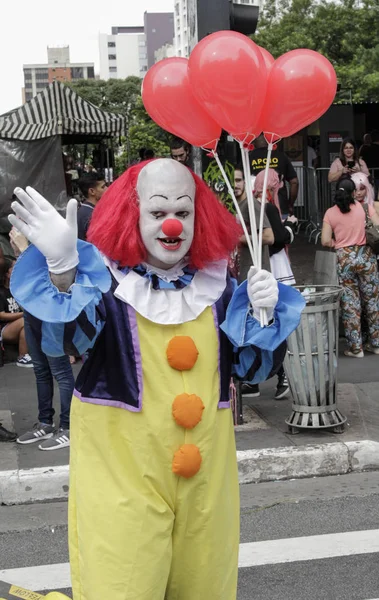 Sao Paulo Brazylia Lutego 2019 Niezidentyfikowana Osoba Ubrana Kostium Cosplay — Zdjęcie stockowe