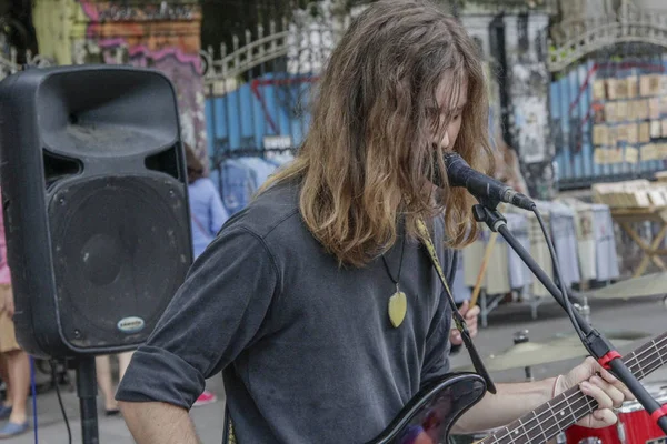 Sao Paulo Brasilien Februar 2019 Unbekannter Mann Rockt Mit Band — Stockfoto