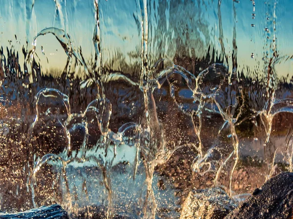 Imagem Turva Formada Por Uma Parede Água Queda Uma Variedade — Fotografia de Stock