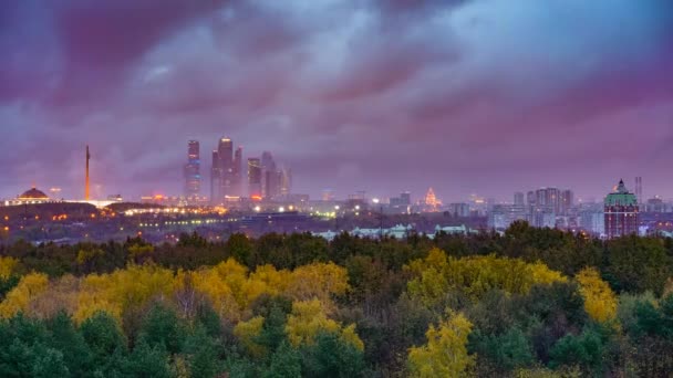 Восход солнца в Москве — стоковое видео