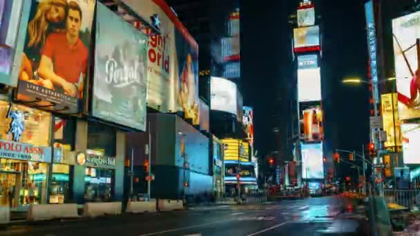 NEW YORK - January 11, 2018: Night to day timelapse of Times Square — Stock Video
