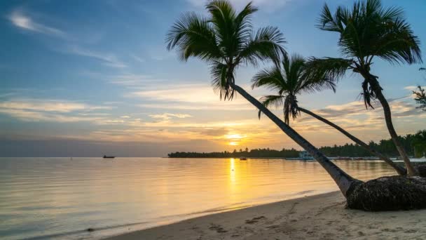Caducidad del amanecer sobre la playa del océano en República Dominicana — Vídeos de Stock