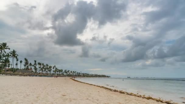 Časová prodleva od pláže ocean beach Punta Cana, Dominikánská republika. — Stock video
