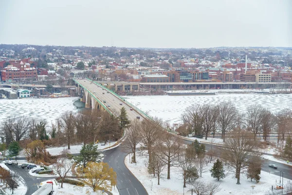 Visa Key Bridge Vinter Dag Washington Usa — Stockfoto