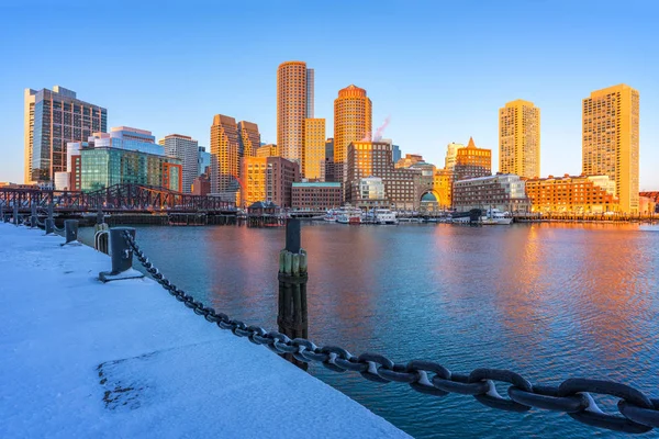 Boston Innenstadt bei Sonnenaufgang — Stockfoto