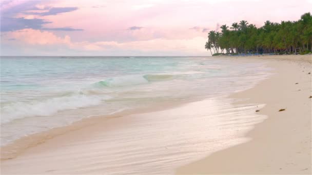 Hermosa playa del océano en República Dominicana — Vídeos de Stock